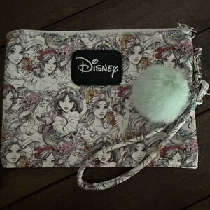 Disney Multicolor Princess Clutch with Mint Pom Pom